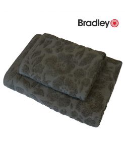 Bradley froteerätik, 50 x 70 cm, 480g/m2, mustriga, hall
