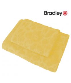 Bradley froteerätik, 70 x 140 cm, 480g/m2, mustriga, kollane, 3tk