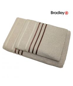 Bradley froteerätik, 50 x 70 cm, triibulise bordüüriga, beež, 5tk
