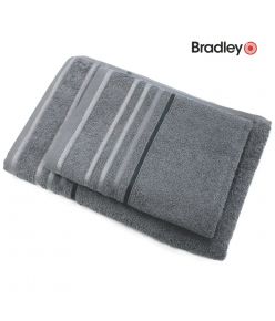 Bradley froteerätik, 50 x 70 cm, triibulise bordüüriga, hall, 5tk